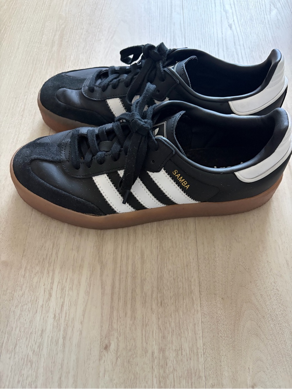 adidas Samba Platform Black White Gum Women's Sneakers - Picture 2 of 10
